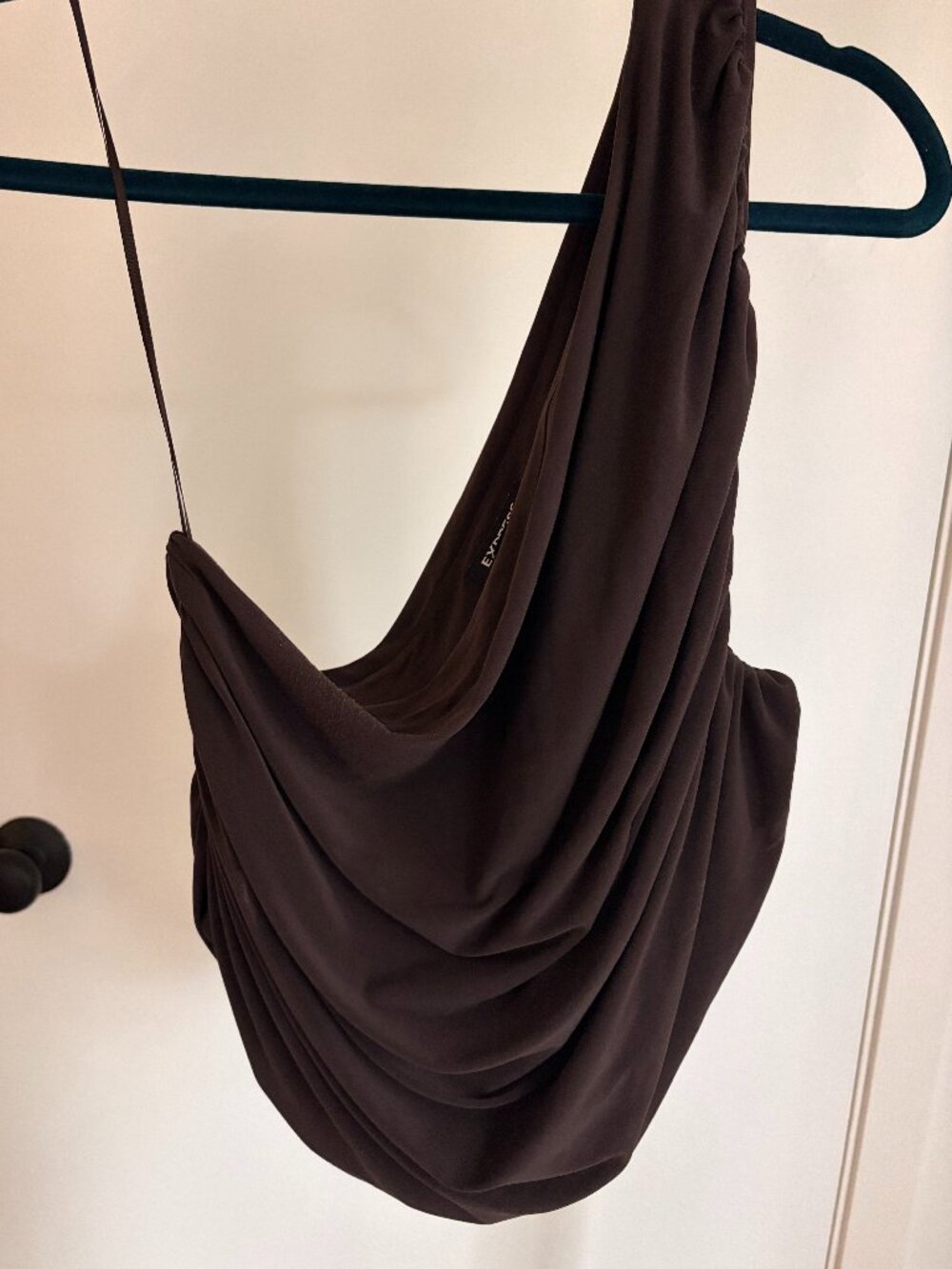 Express Off the Shoulder Chocolate Brown Top
